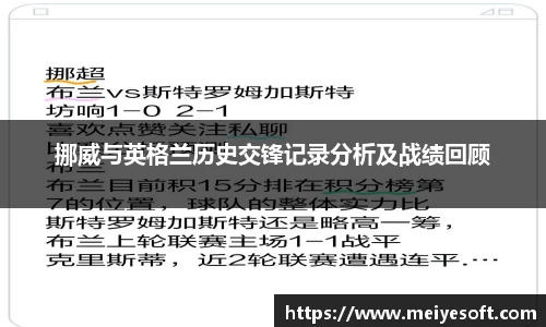 挪威与英格兰历史交锋记录分析及战绩回顾